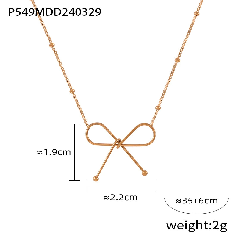 All-match Bowknot Collarbone Necklace Bracelet Jewelry Women's Suit