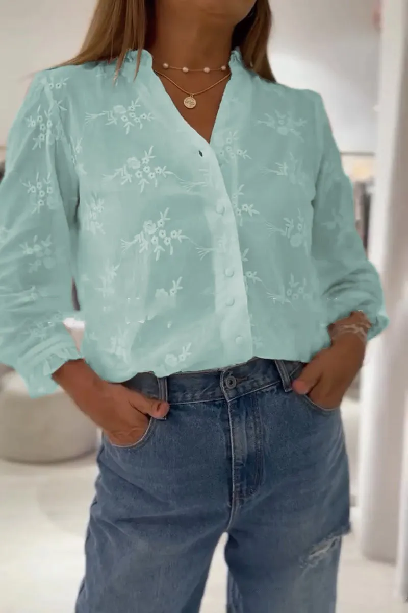 European And American Solid Color Blouse - 5Style-Xxxl