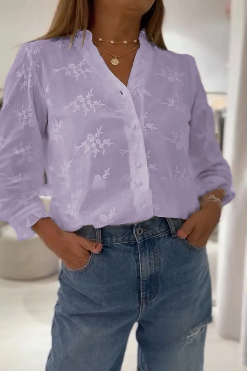 European And American Solid Color Blouse - 2Style-L