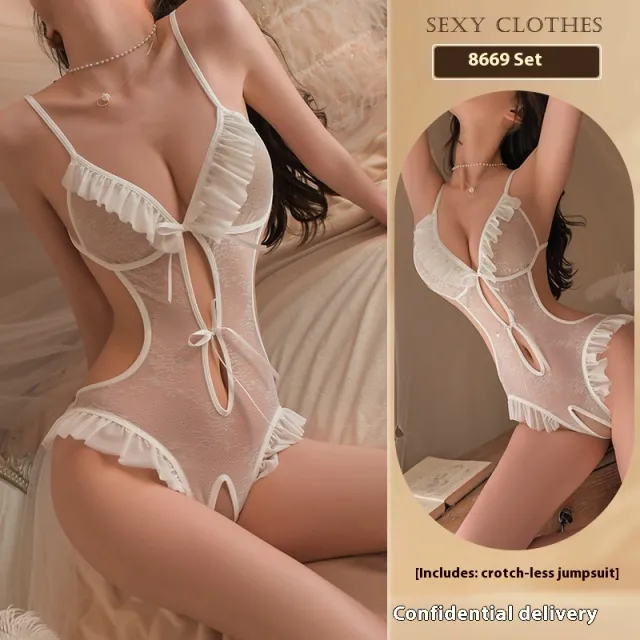 Sexy Lingerie Sexy Open Jumpsuit White - Shop at LoveMi