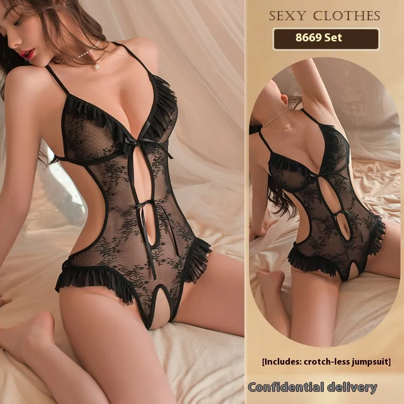 Sexy Lingerie Sexy Open Jumpsuit - Black