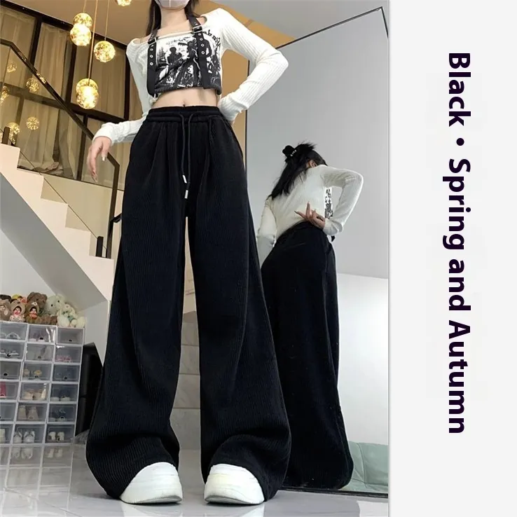 Women's Idle Style Casual All-matching Mop Pants Trousers - Blackspring And Autumn