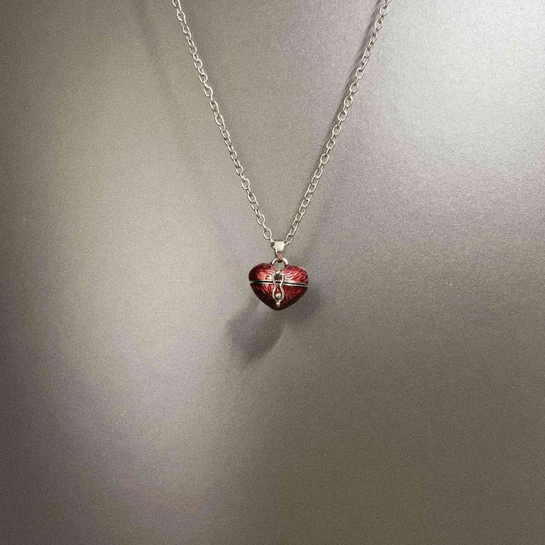 Vintage Enamel Love Box Necklace
