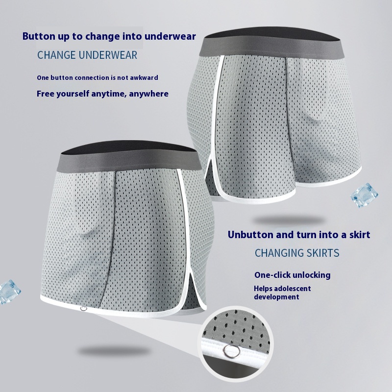 Summer Mesh Ice Silk Men's Boxers Bare