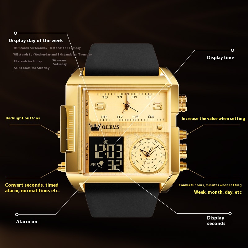 Multifunctional Sports Timing Quartz Movement Electronic Watch - Image 2