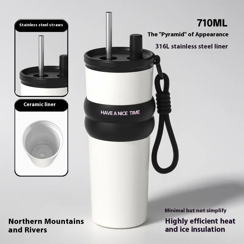 Stainless Steel Ceramic Cup Portable Convenient