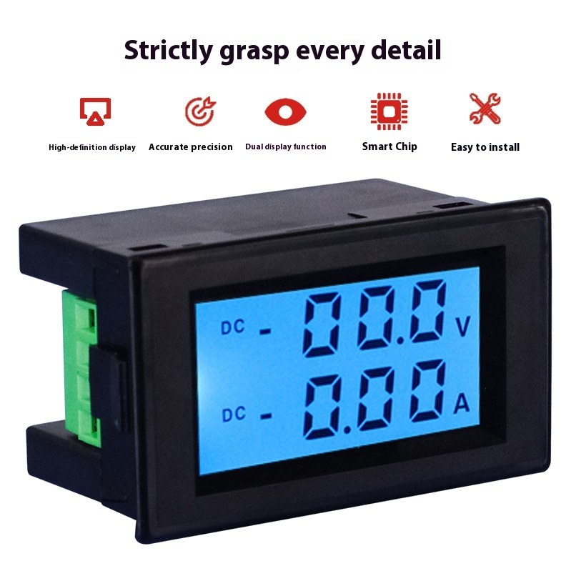 DC Digital Display Double Display Voltage Ammeter High Precision Bidirectional Measuring Meter Head - Image 3