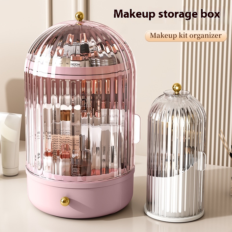 Large Rotating Cosmetic Brush Storage Box Dresser