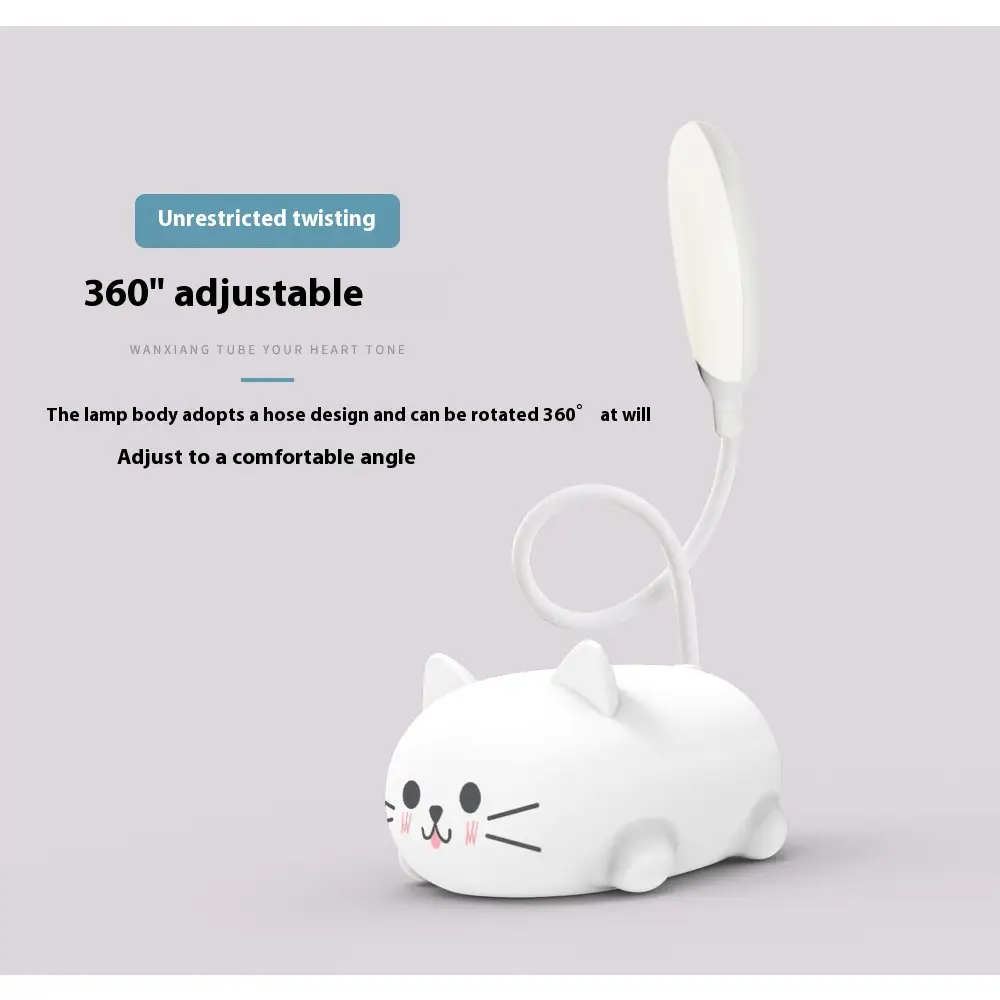 LED Cartoon Animal Eye Protection Learning Reading USB Rechargeable Desk Lamp