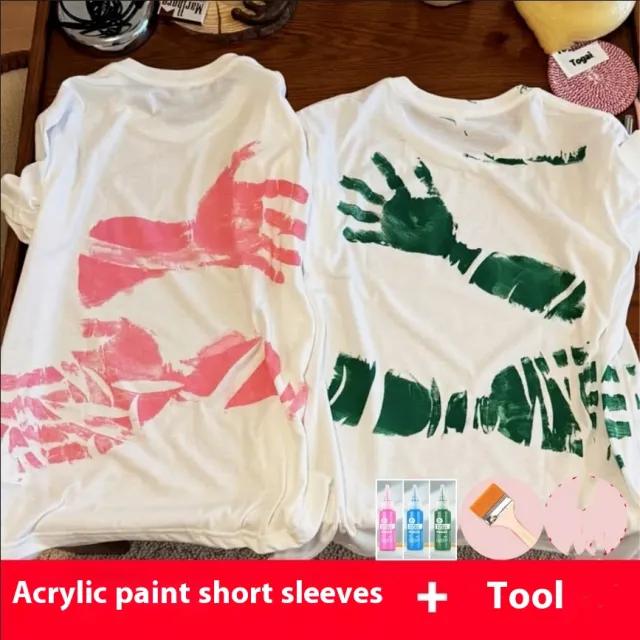 DIY Hug 520 Couple Gift Painted Pure White T shirt Couple Material Package - Shop at LoveMi