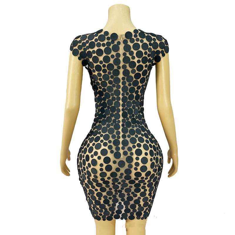 Round Sequins Slim-fit Sheath High-end Elegant Short Gowns Dress