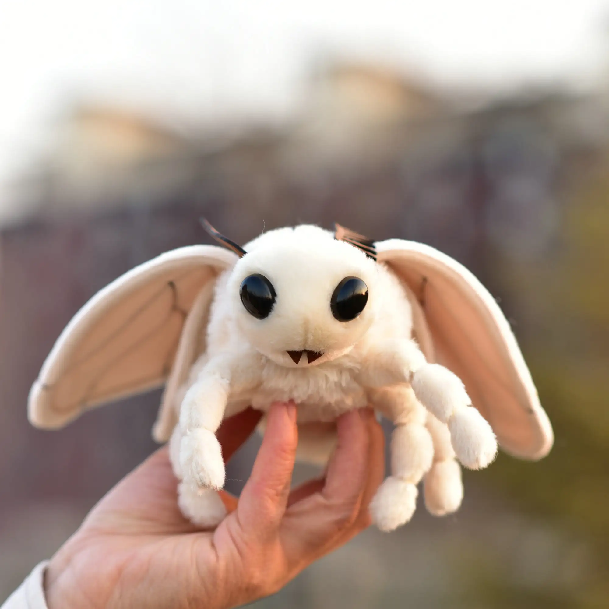 White Moth Plush Toy Stuffed Insect
