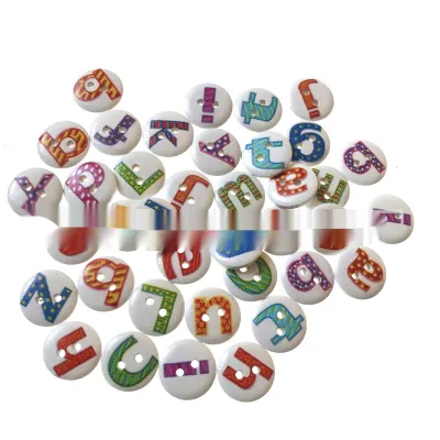 English Alphabet Early Education Wooden Button
