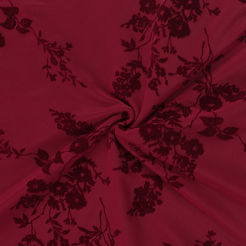 Elegant Style Flocking Tied Dress Women