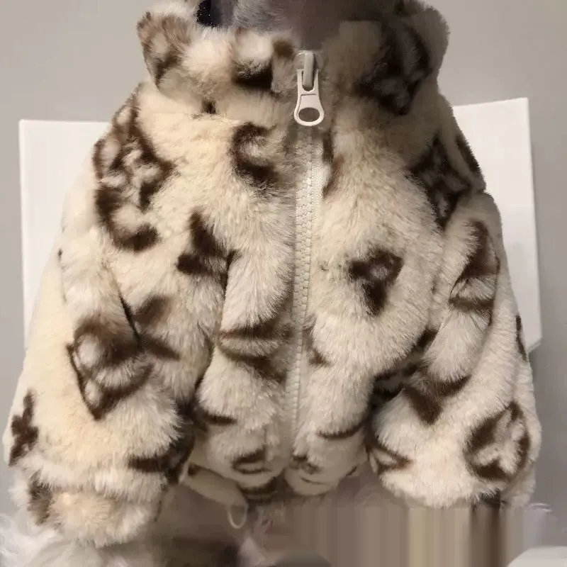 Dog Clothes Autumn And Winter Smoked Fur Coat