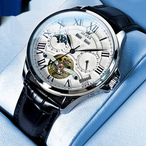 Automatic Mechanical Watch Business Simplicity Double Calendar Men's