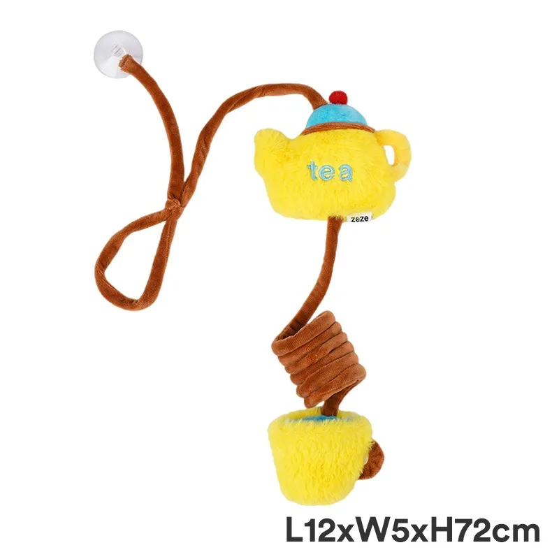 Cat Elastic String Toy Self-Hi Relieving Stuffy Cat Teaser - Yellow