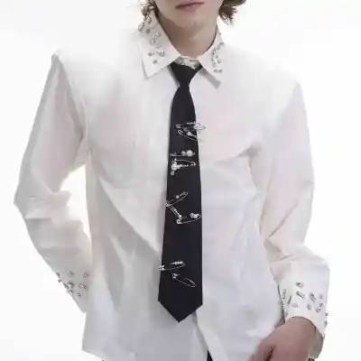Handmade Pearl Pin Lazy Tie Men's Bow Tie