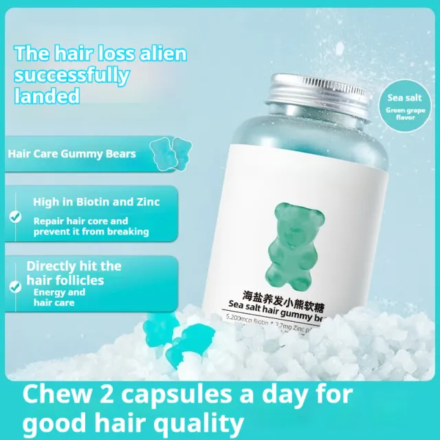 Gummy Bear Cartoon Fruit Juice Candy Sea Salt Green Nourishing Hair - Shop at LoveMi