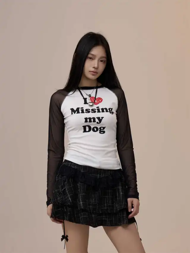 Heart Printing Long sleeved T shirt Women's Bottoming Shirt Slim fit Shoulder Top Beige - Shop at LoveMi