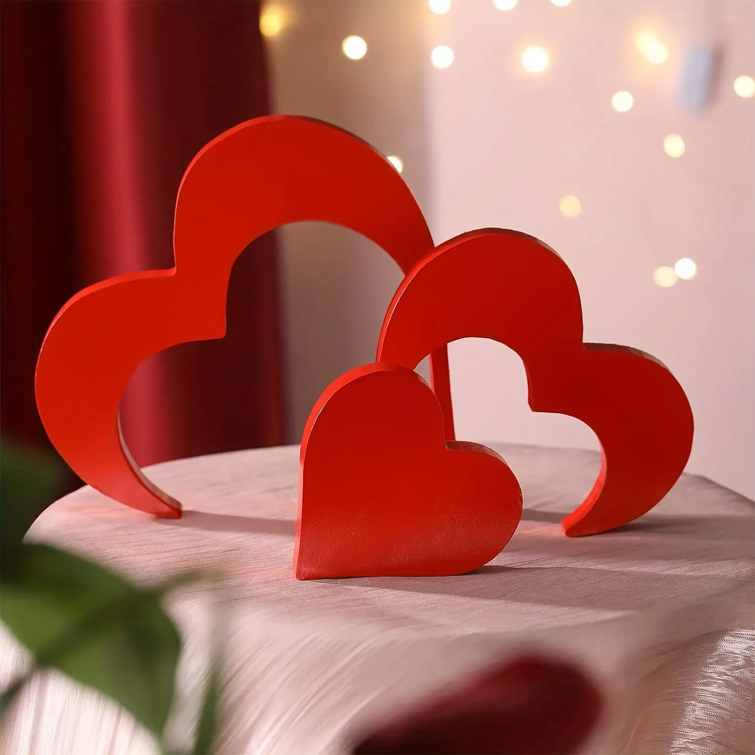 Valentine's Day Heart-shaped Decoration Wooden Heart-shaped Decoration