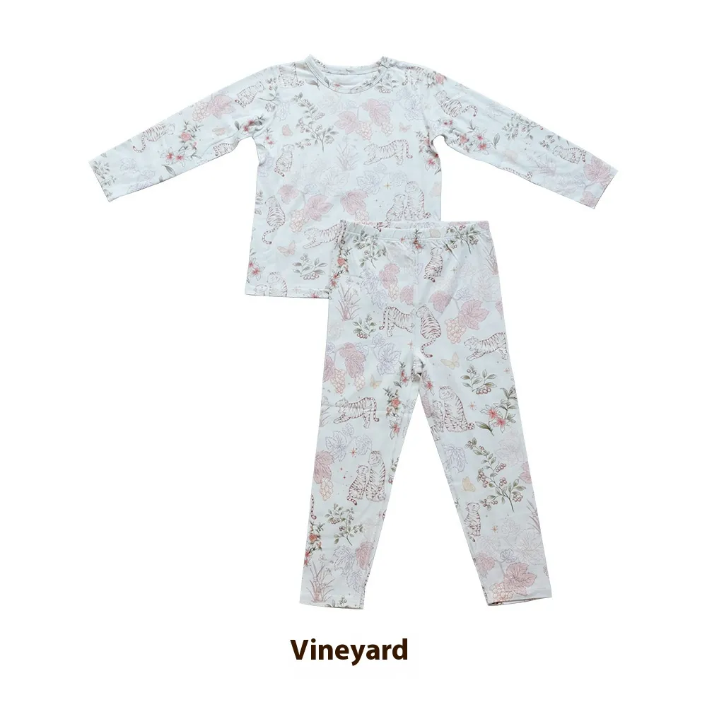 Bamboo Cotton Knitted Parent-child Homewear Clothes Pajamas Suit - Vineyard Children