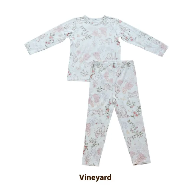 Bamboo Cotton Knitted Parent child Homewear Clothes Pajamas Suit Vineyard Children - Shop at LoveMi