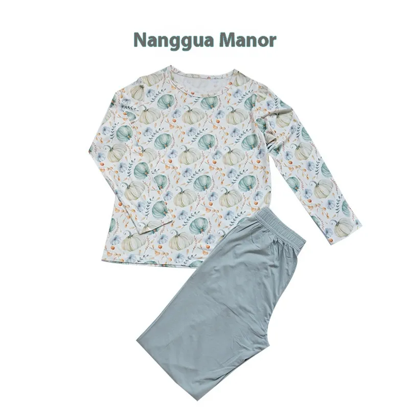 Bamboo Cotton Knitted Parent-child Homewear Clothes Pyjamas Suit - Muwa Manor Adult-S