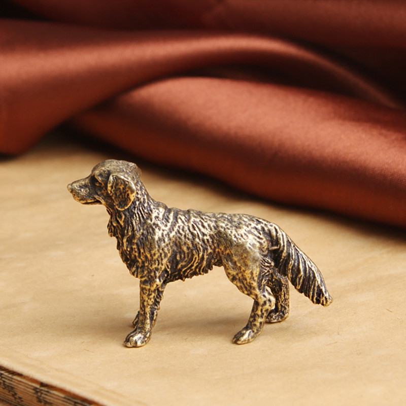 Pure Brass For An Old Wangcai Collie Table Ornament