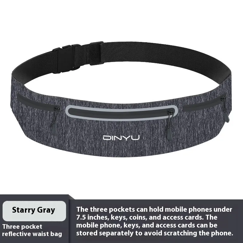 Sports Phone Waist Bag Women's Outdoor Running Waist Bag - Gray