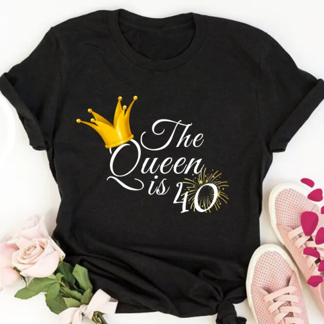 Round Neck Printed Women's T shirt Fashion Short Sleeve Black - Shop at LoveMi