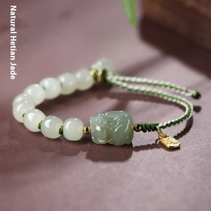 Water Ice Old-styled Bead Simple Hand-knitted Bracelet