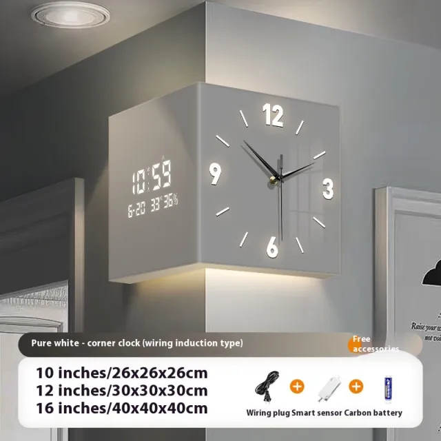 Living Room Corner Electronic Wall mounted Clock Wiring Induction Switch - Shop at LoveMi