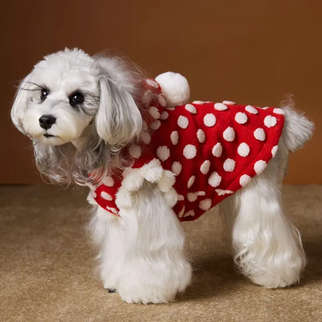 Red New Year Dress Polka Dot Sleeveless Hooded Vest Coat Red Polka Dot - Shop at LoveMi