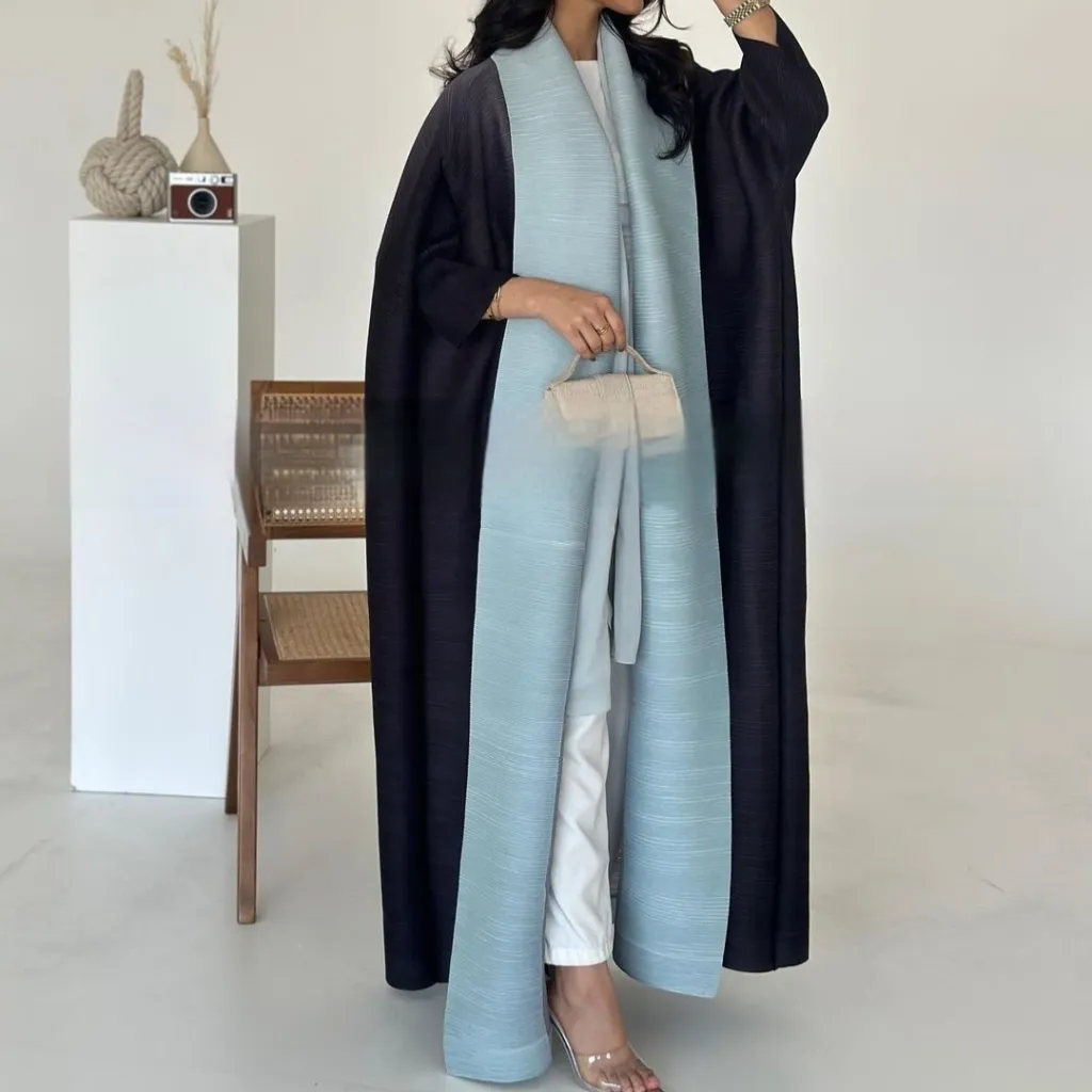 Pleated Trench Djellaba Hot-selling Printed Shawl Cardigan Ethnic Style Cloak Coat - Figure 17