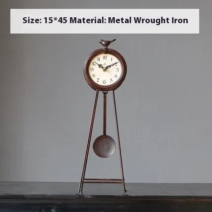 American Retro Iron Art Clock Creative Living Room Decoration As Shown In The Picture - Shop at LoveMi