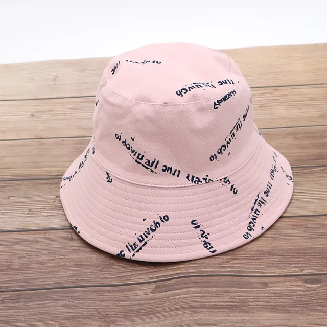 Women's Double Sided Printing Fisherman Hat Big Brim Fashion Pink - Shop at LoveMi