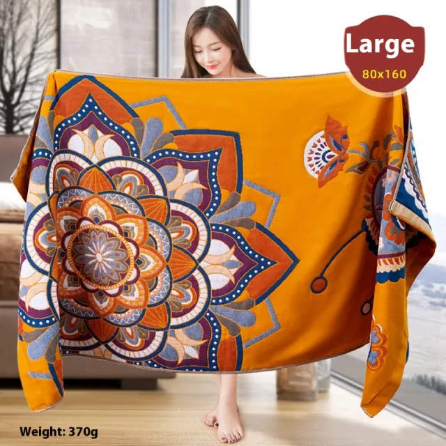 Pure Cotton Home Bath Plus sized Wrapping Towel Mandala - Shop at LoveMi