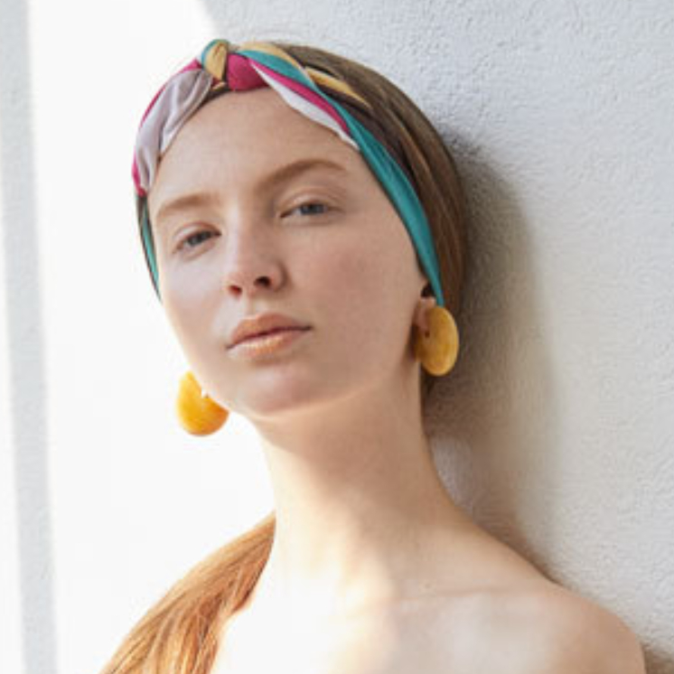 Resin Irregular Blooming Round Cake Color Cut Design Sense Earrings