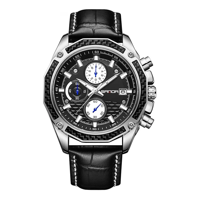 Quartz Strap Calendar Three Eyes And Six Needles Men's Watch