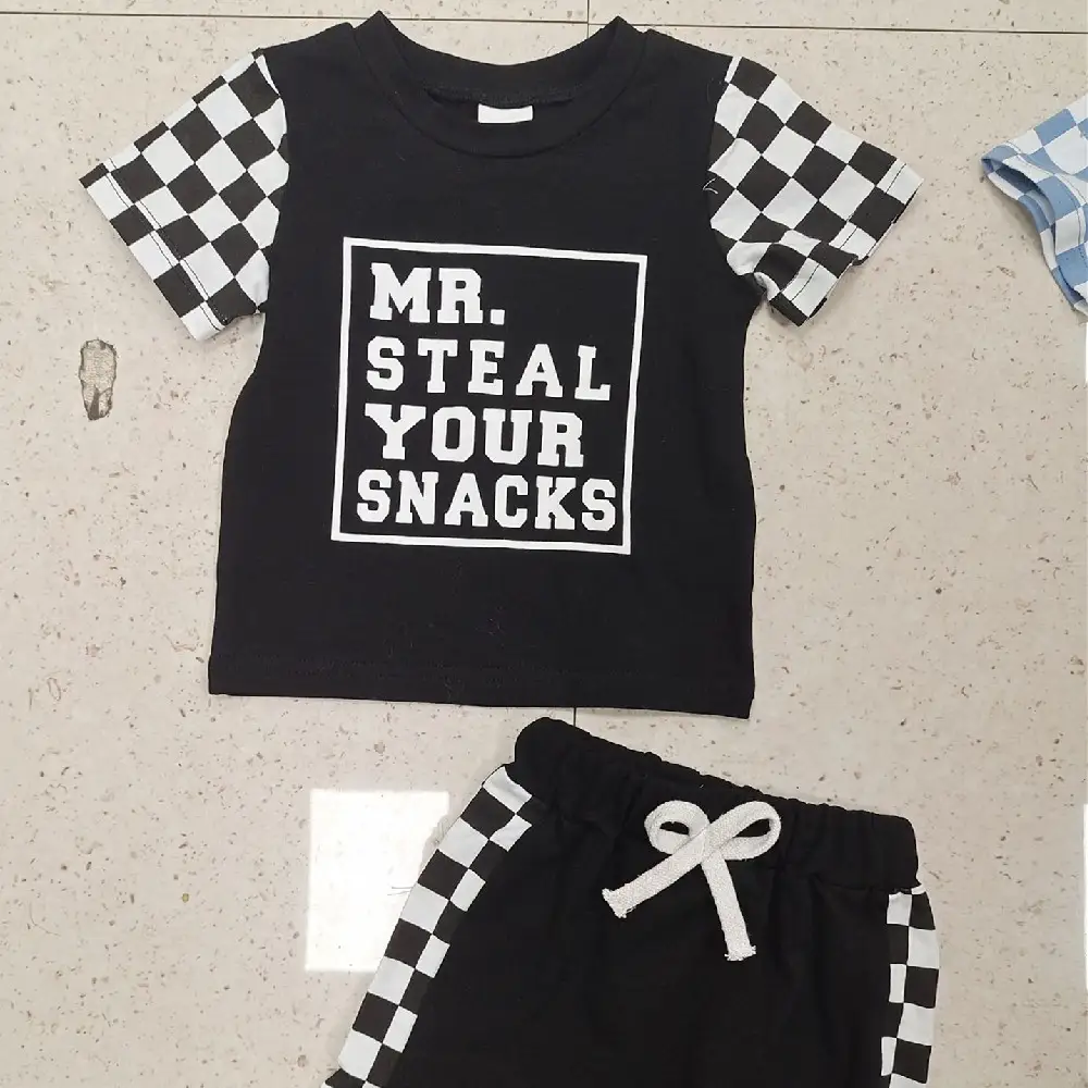 Children's Fashion Letter Print Short-sleeve Suit