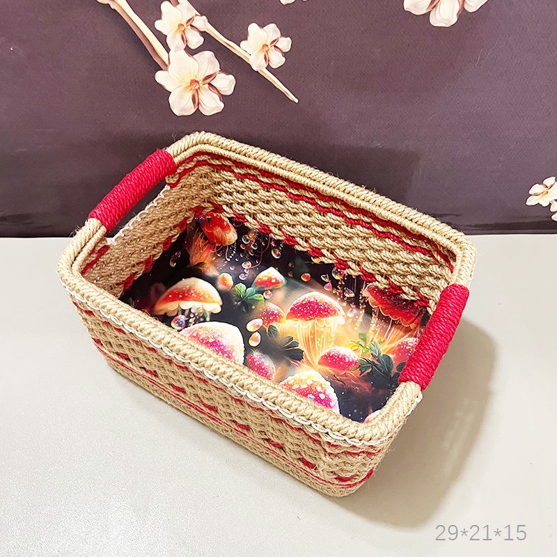 Hand Woven Hemp Rope Storage Basket, picture 3 of 5