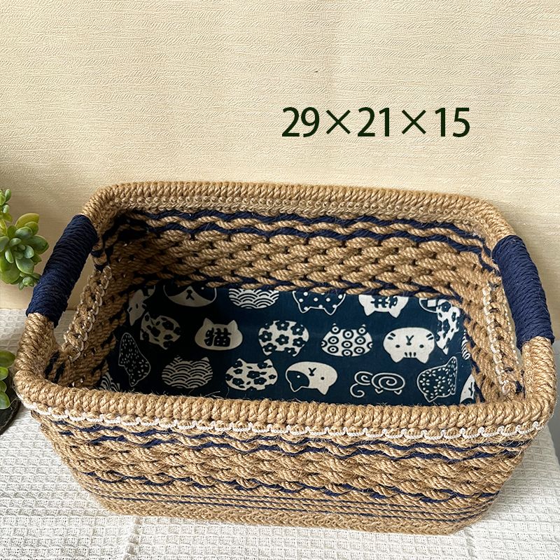 Hand Woven Hemp Rope Storage Basket, picture 2 of 5