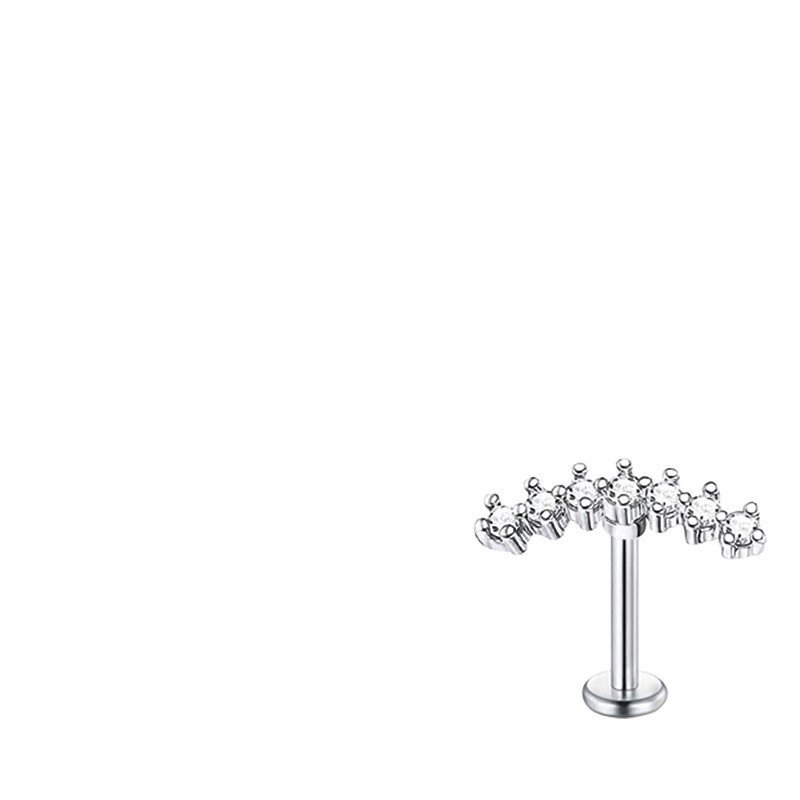 Zircon Stainless Steel Screw Women's Ear Bone Stud