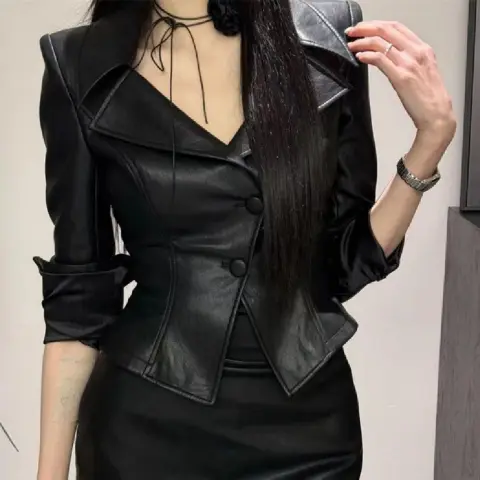 Solid Color Waist Tight Long Sleeve Coat
