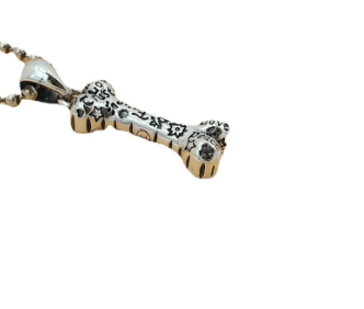 S925 Sterling Silver Personalized Graffiti Bone Pendant