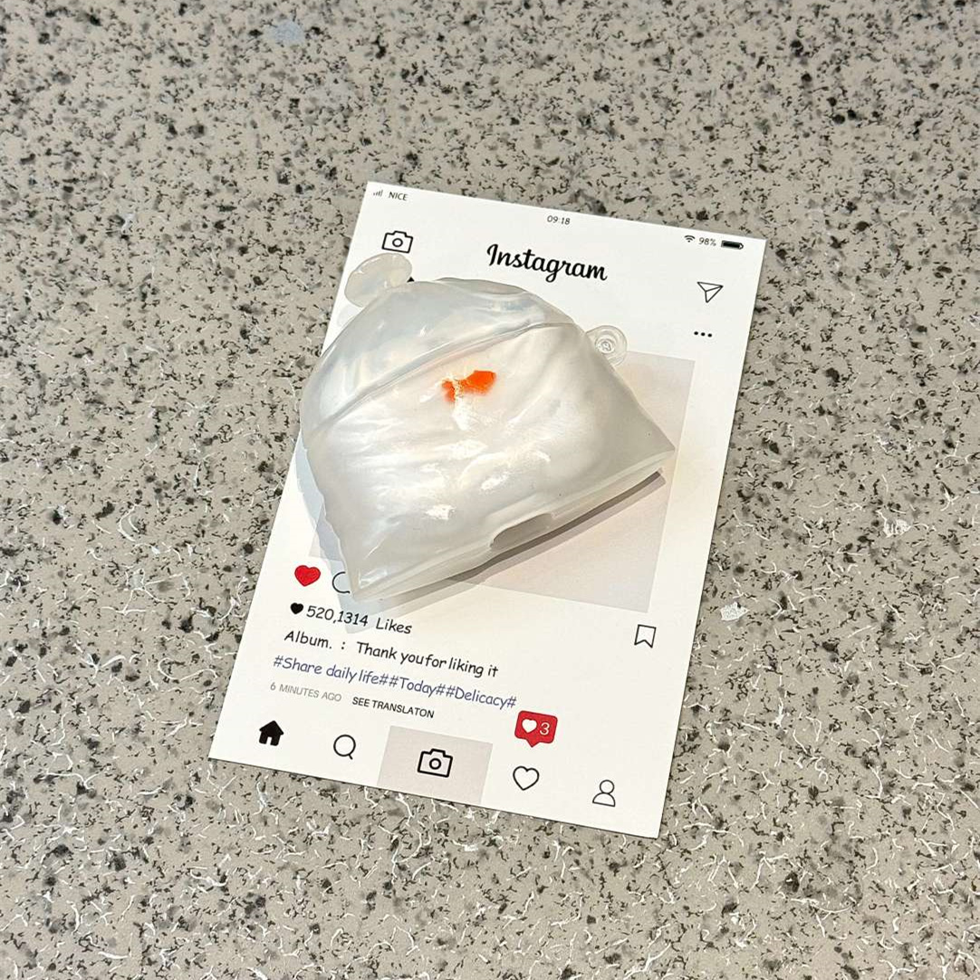 White Transparent Garbage Bag Goldfish Pendant Bluetooth Earbuds Case 7