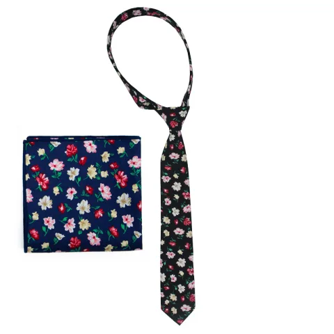 Men's Suit Printed Cotton Pocket Handkerchief with Floral Patterns
