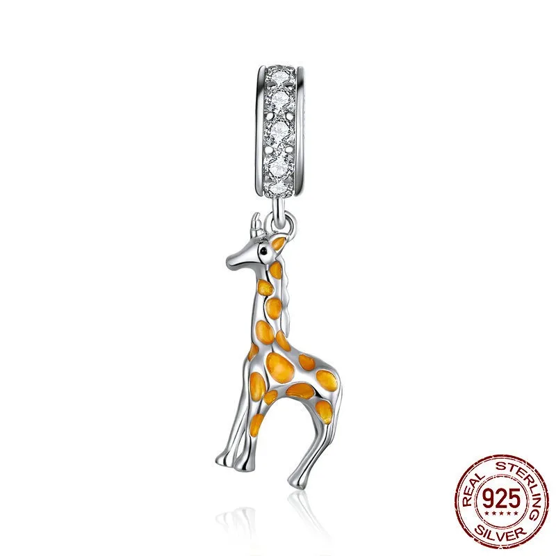 Handmade Diy Pendant For Giraffe With Dripping Oil Spots - Gold