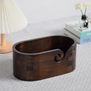 Fashion Retro Solid Wood Oval Storage Device